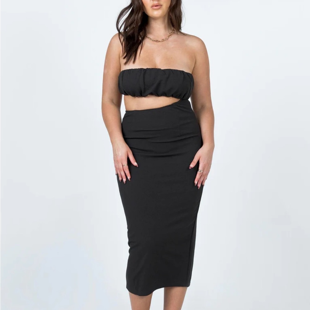 Princess Polly Grayson Midi Dress Black - US 2 / AU 6